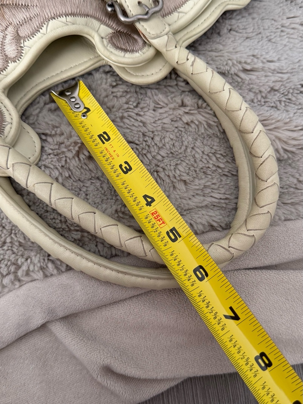 Bottega Veneta Cream Woven Leather Tote with Decorative Trim - Picture 15 of 15
